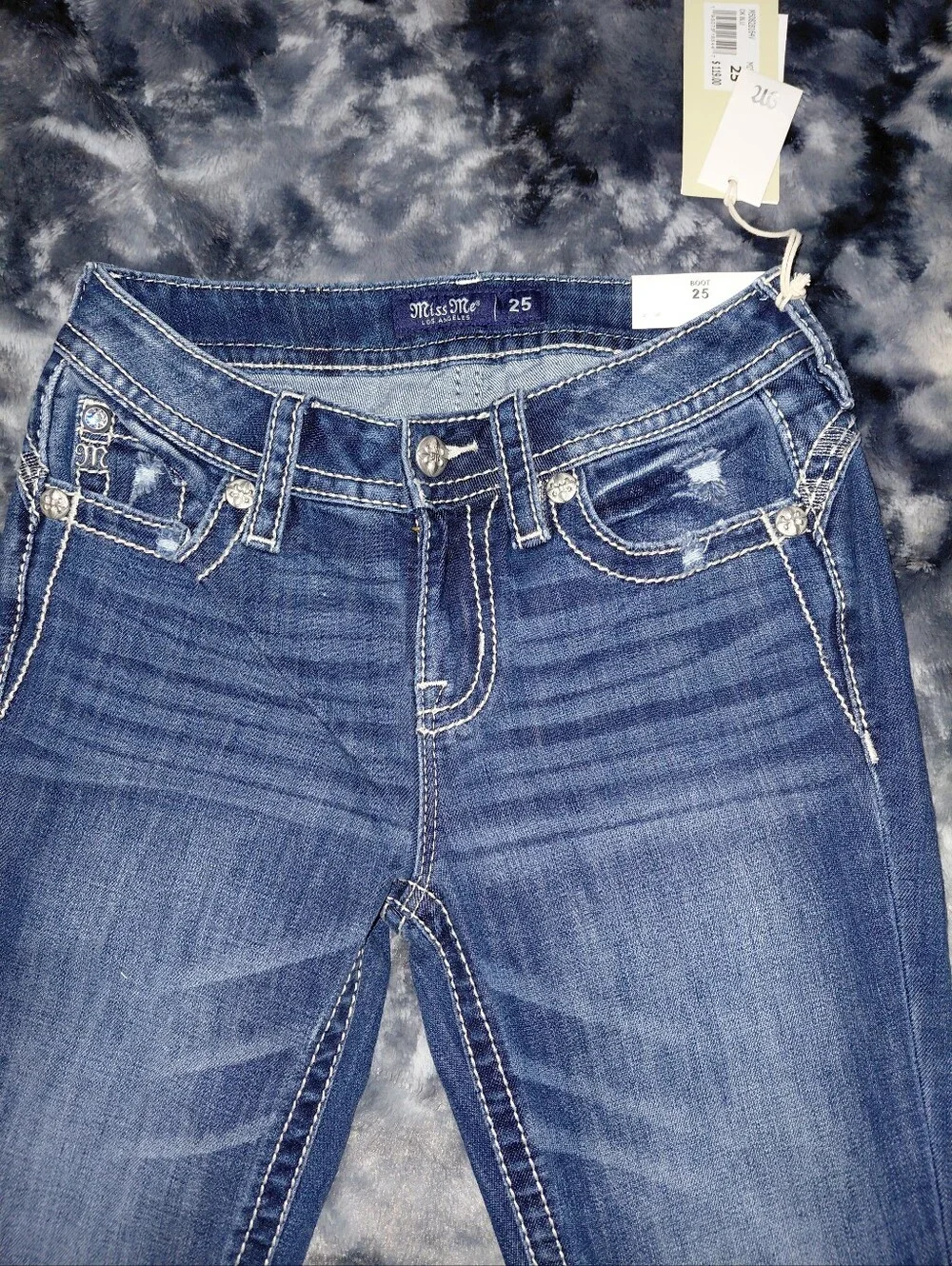 Miss Me Bootcut Jeans 25 Dark Wash Rhinestone Angel Wing Y2K Western NWT